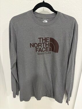 The North Face Gray Crewneck Tee with White Logo Print